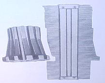 Profillehre mit 1 mm  federharte Stifte 150 mm lang,  40 mm tief  