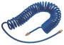 Druckluft  -  Spiralschlauch PU   mit Drehverschraubung 6  mm  SW         5 m lang  